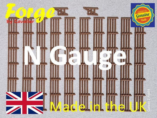 New 10 Pack Brown Fencing Railings N Gauge 1:148 Scale Models Train Railway