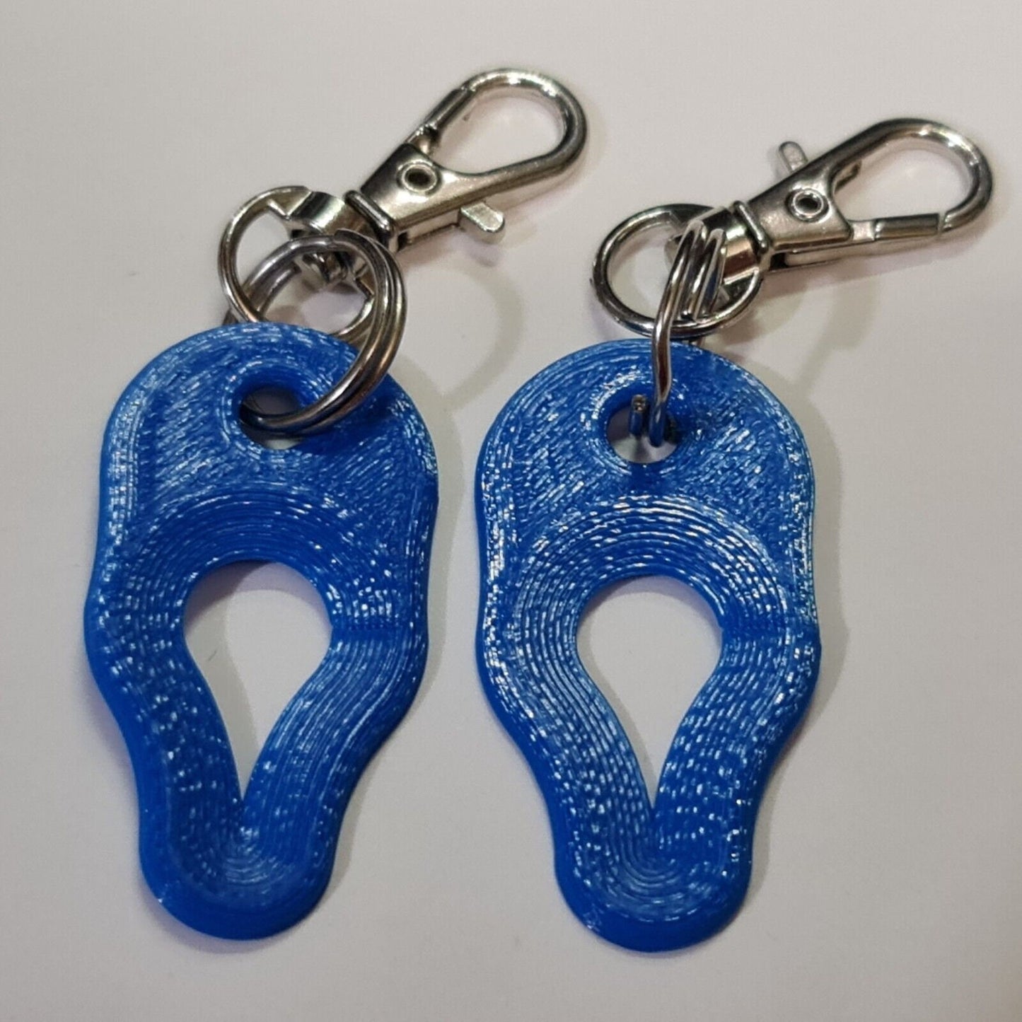 2 x Key Ring Tick Removal Tools Blue PLA Plastic Biodegradable, dog cat horse