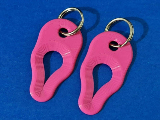 2 x Key Ring Tick Removal Tools Pink PLA Plastic Biodegradable, dog cat horse