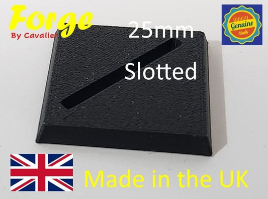 25mm Square Slotted Wargaming Bases Durable Plastic for War gaming - Tabletop Games, Bases in all Shapes, Sizes & Colours available -ASK
