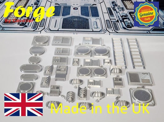 1:12 scale Sci-Fi Greebles Kitbash Set 27 pcs Cyberpunk Control Panels Switches Lights