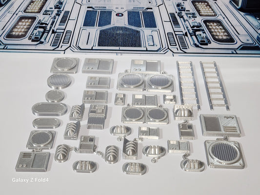 1:12 scale Sci-Fi Greebles Kitbash Set 27 pcs Cyberpunk Control Panels Switches Lights