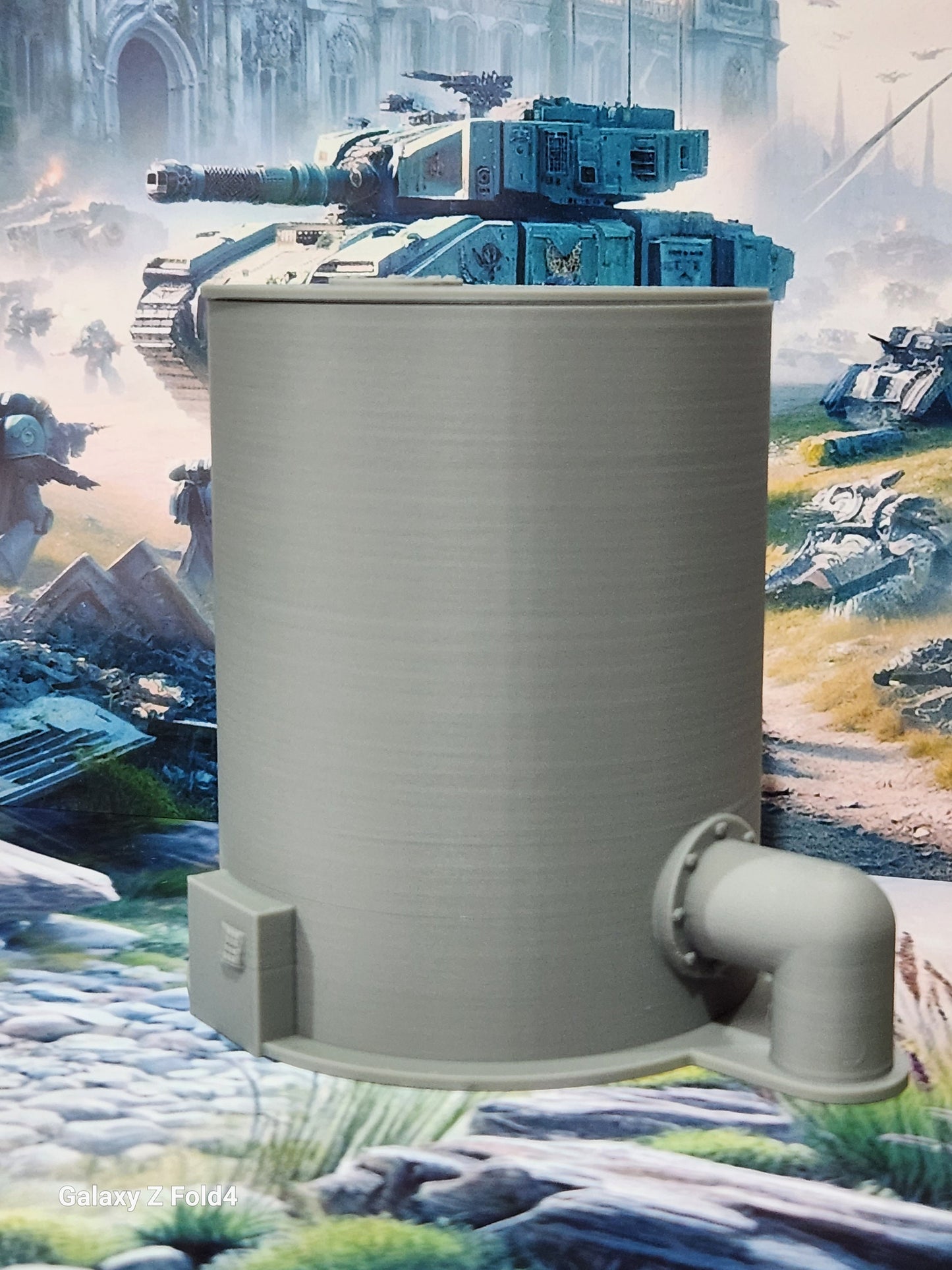 4" (100mm) Storage Tank Tower - 28mm War gaming  Compatible Scenery