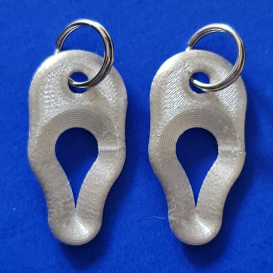 2 x Key Ring Tick Removal Tools Silk Silver PLA Plastic dog cat horse human