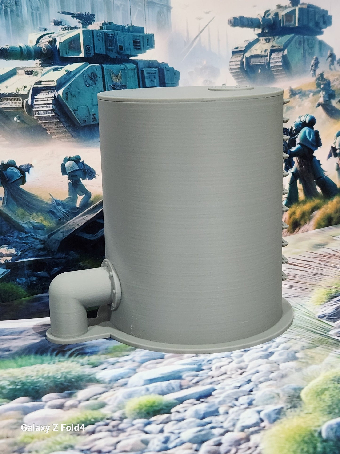 4" (100mm) Storage Tank Tower - 28mm War gaming  Compatible Scenery