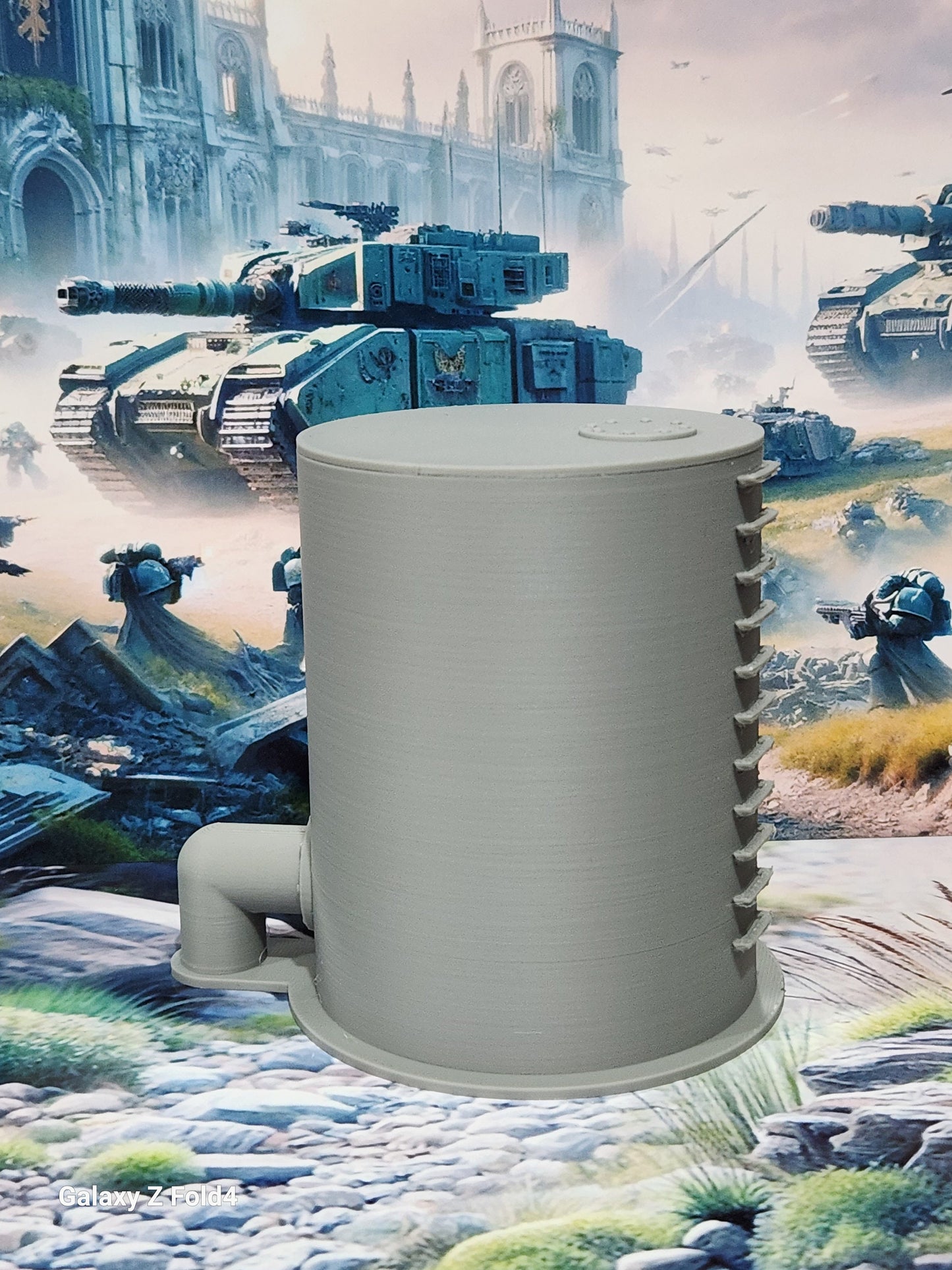 4" (100mm) Storage Tank Tower - 28mm War gaming  Compatible Scenery