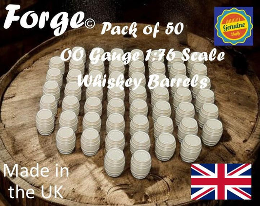 Whiskey Barrels Models Train Railway OO HO Gauge 1:76 Scale New 50 Pack Wood PLA