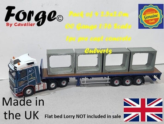 Pack of 4 2.5x2.0m 00 Gauge 1:76 Scale 1pc pre cast concrete Culverts Train Set