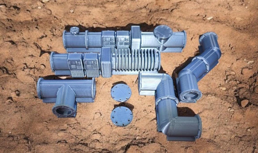 Above Ground Pipelines 7pcs Sci-Fi Modelling Diorama Wargaming Warhammer 40k Add on Set