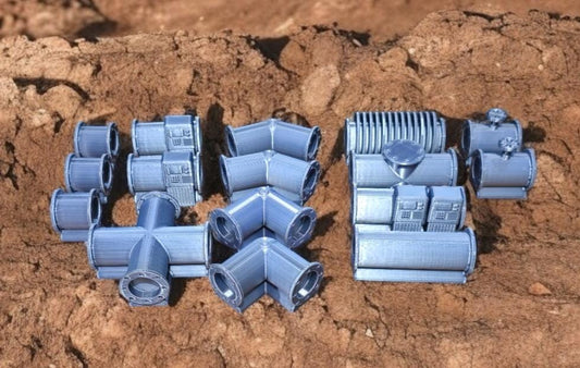 Above Ground Pipelines 16pcs Sci-Fi Modelling Diorama Wargaming Warhammer 40k