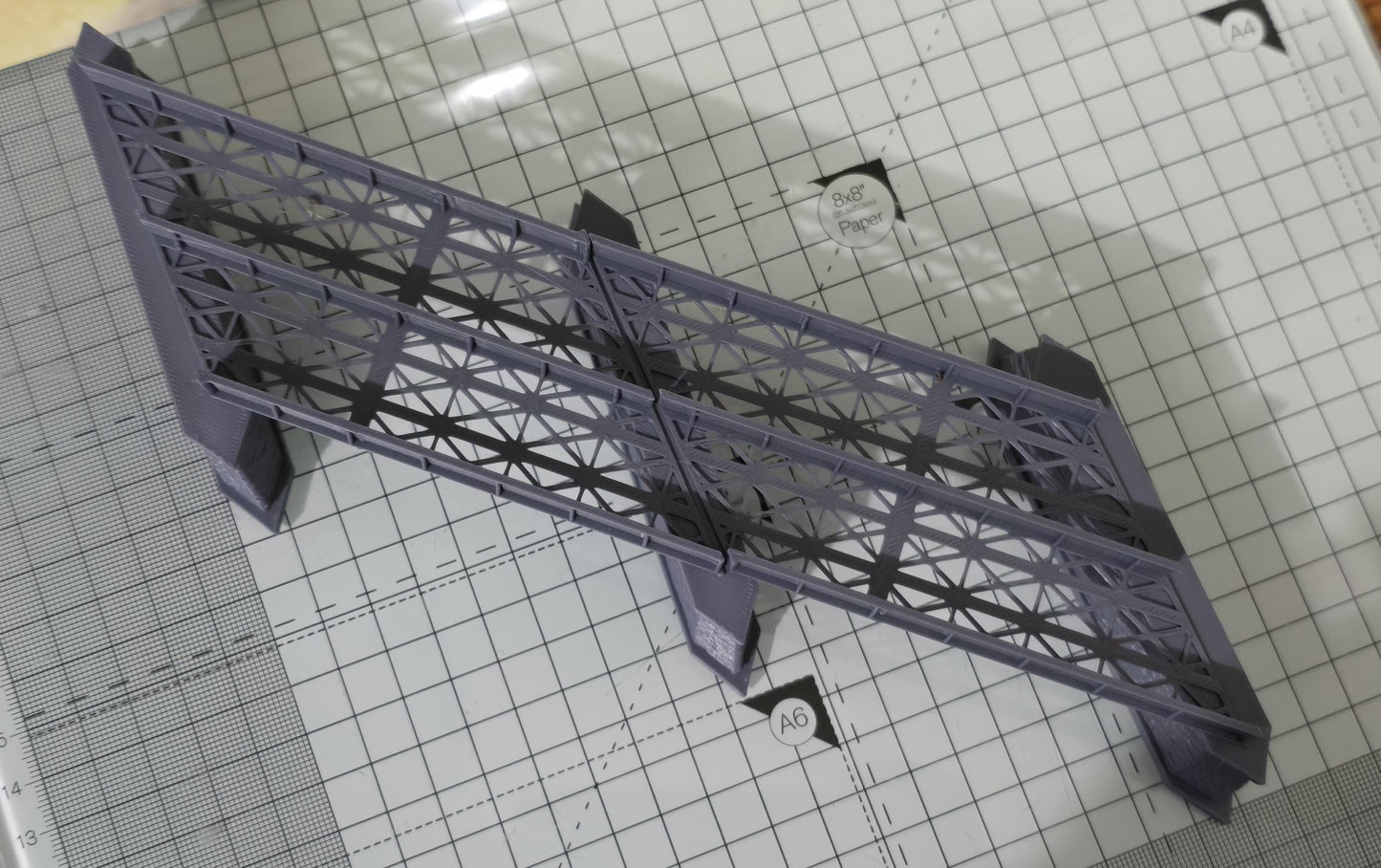 Double Track Iron Girder Bridge Z Gauge 45 deg Left Skew Model Railway Layout 1:220 Scale can be made to custom size PLEASE ASK
