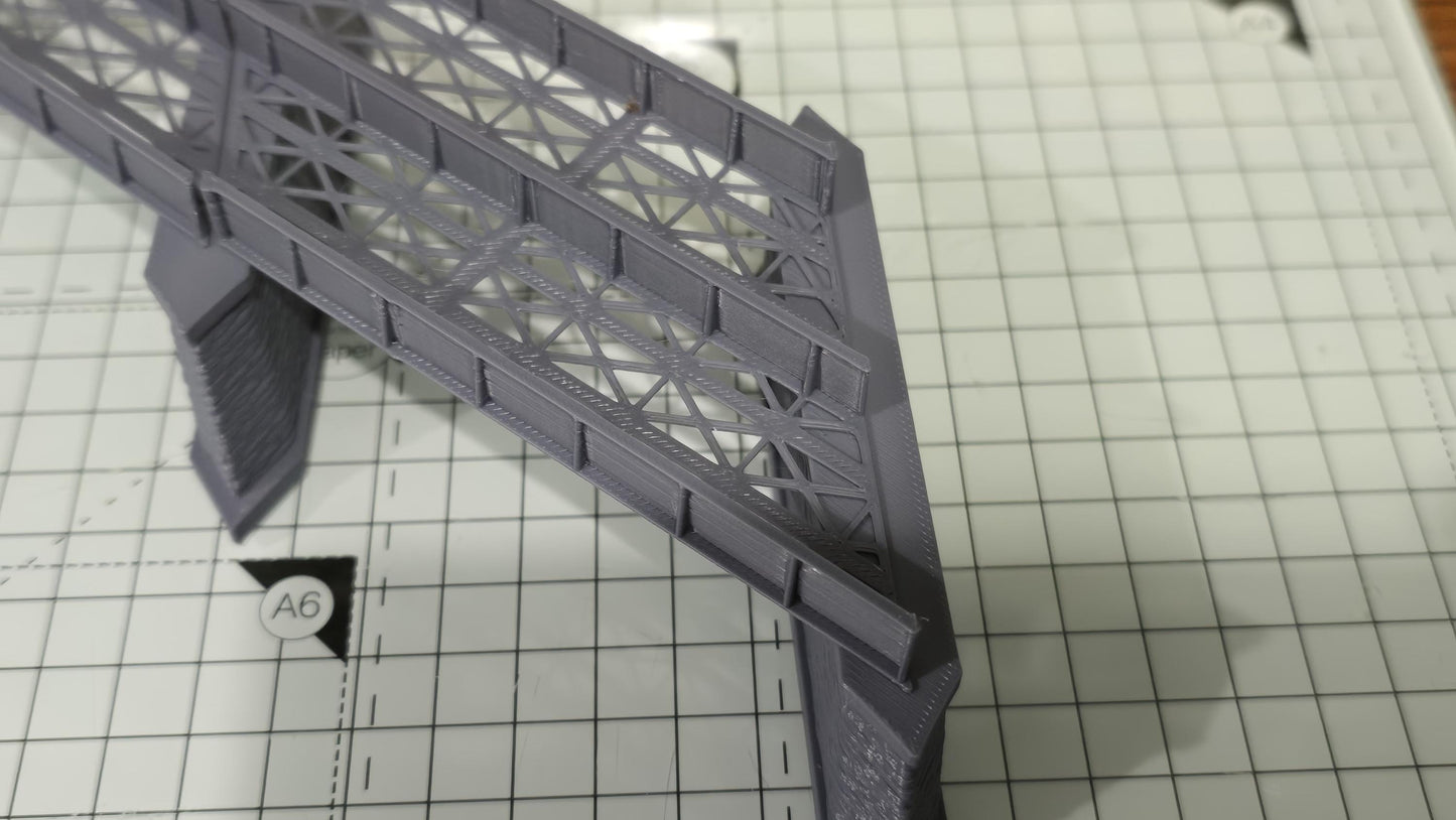 Double Track Iron Girder Bridge Z Gauge 45 deg Left Skew Model Railway Layout 1:220 Scale can be made to custom size PLEASE ASK