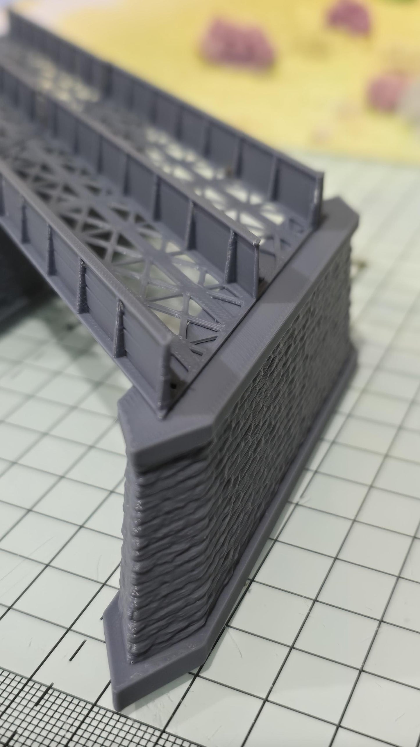 Double Track Iron Girder Bridge Z Gauge 45 deg Left Skew Model Railway Layout 1:220 Scale can be made to custom size PLEASE ASK