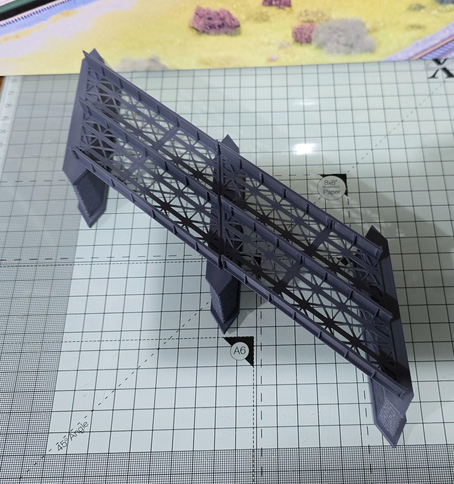 Double Track Iron Girder Bridge Z Gauge 45 deg Left Skew Model Railway Layout 1:220 Scale can be made to custom size PLEASE ASK