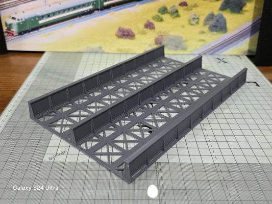 Double Track Girder Bridge 300mm Deck OO Gauge Model Railway Train Layout 1:76 Scale