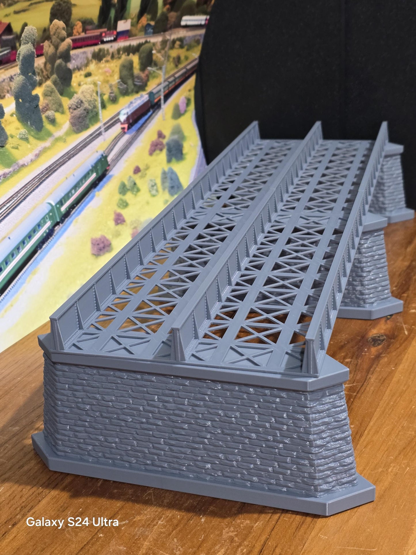 Iron Girder Bridge OO Gauge 238mm Double Track Model Railway Train 1:76 Scale