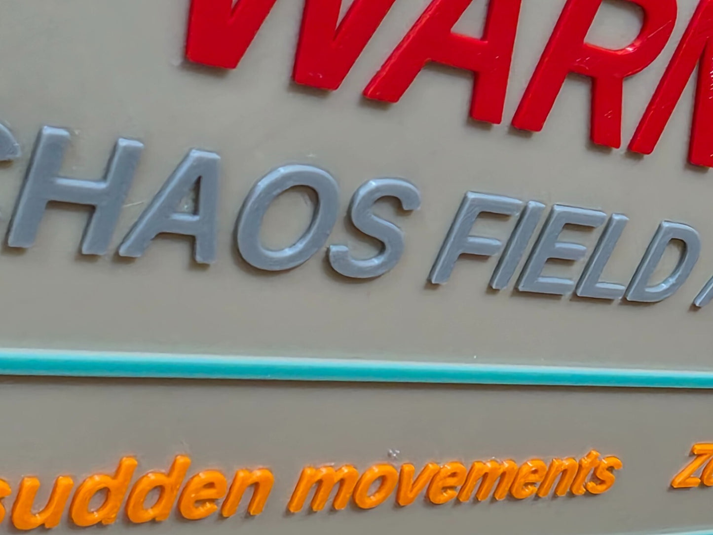 Warning Sign Chaos Field Sci-Fi – 3D Printed Zone 7F Nerd Cave Room Decor Gift