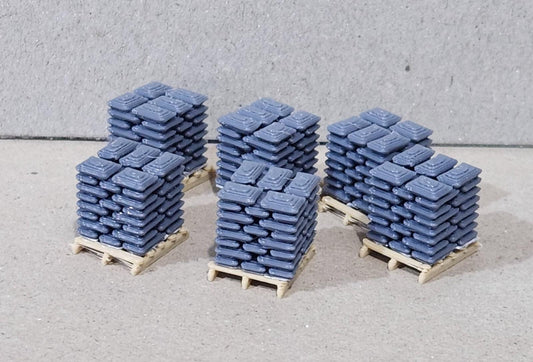 009 00-9 Narrow Gauge Pallets of Sacks 1:76 Scale Models Train Railway (6 Pack)