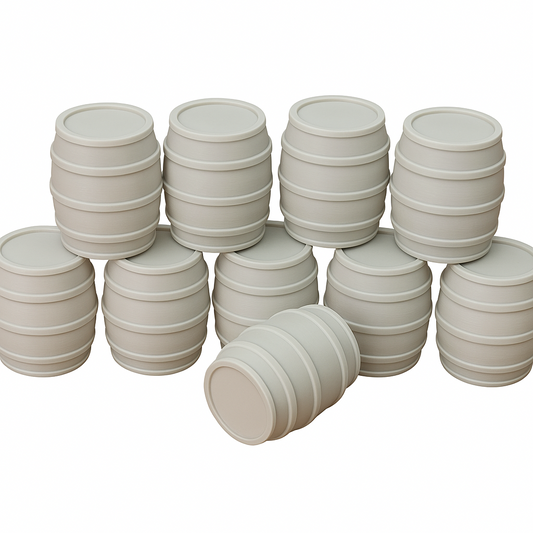 Whiskey Barrels 1:24 Scale x 10 Model Diorama Accessory Garage Display