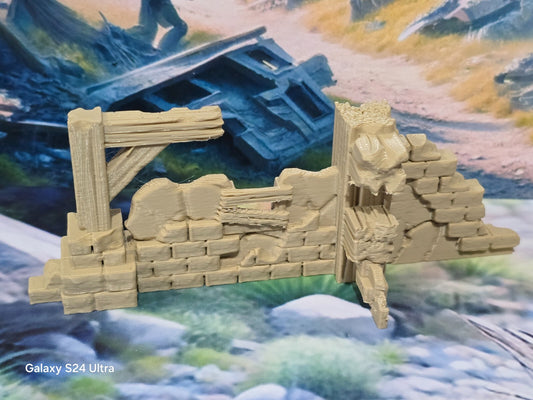 Set of 3 Ruins of the old City Barricades War Gaming Wargames Compatible Scenery