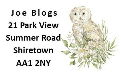 84 x Forest Animals - Owl Personalised Name & Address Labels Stickers