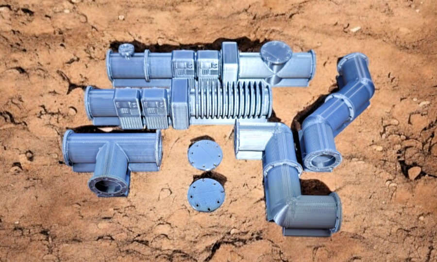 Above Ground Pipelines 7pcs Sci-Fi Modelling Diorama Wargaming Warhammer 40k