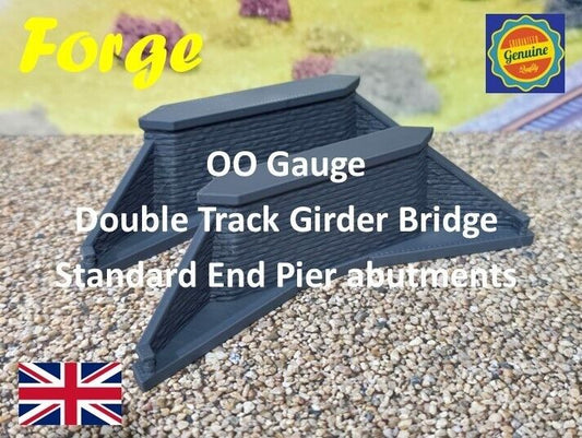 Double Track Bridge Std End Abutment Piers OO Gauge Model Railway 1:76 Scale
