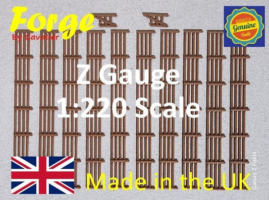 Fencing Railings Z Gauge New 10 Pack Brown 1:220 Scale Models Train Railway