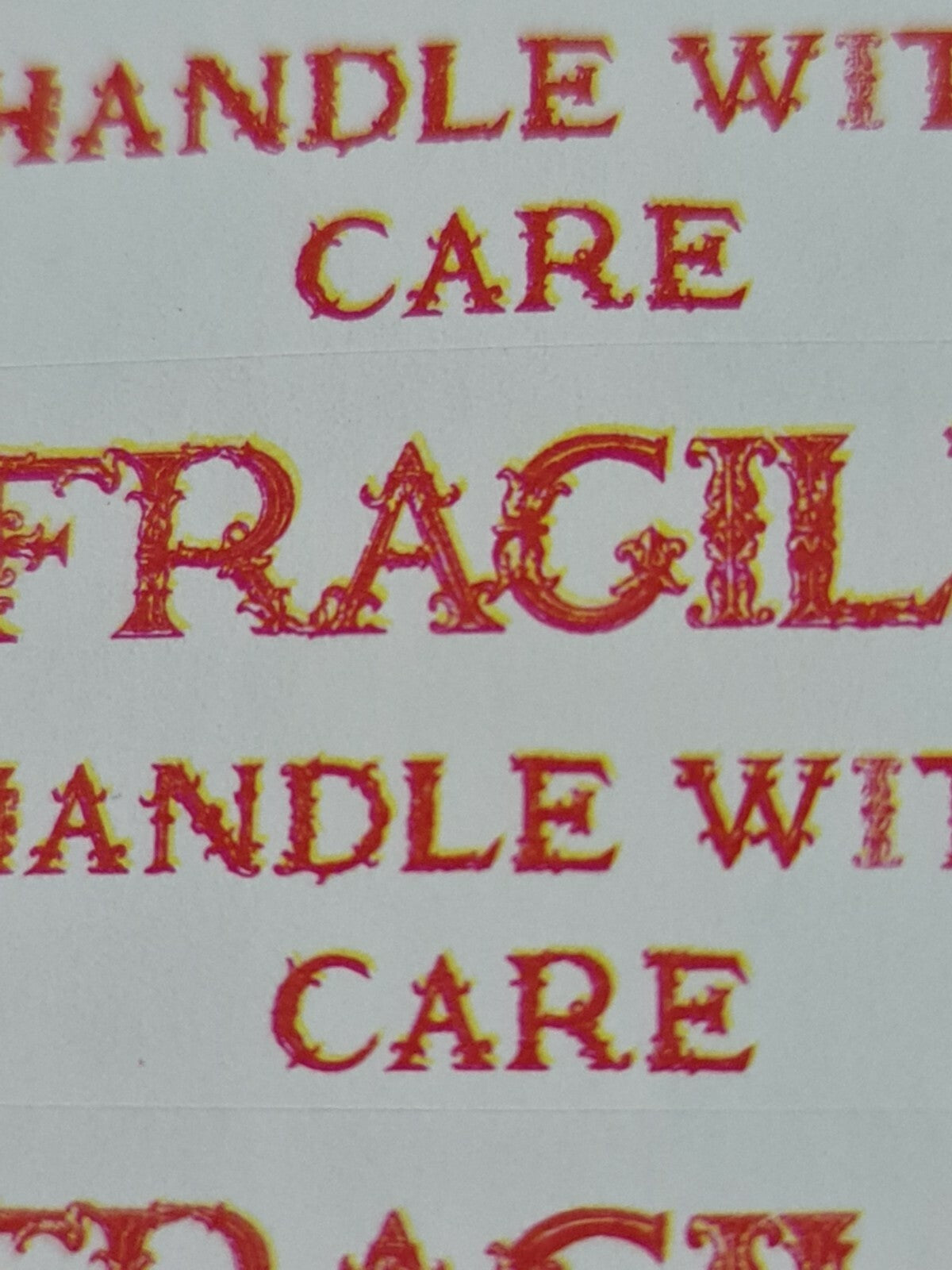 Fragile Handle With Care Antique Font Stickers Labels Various Sizes Post Parcels
