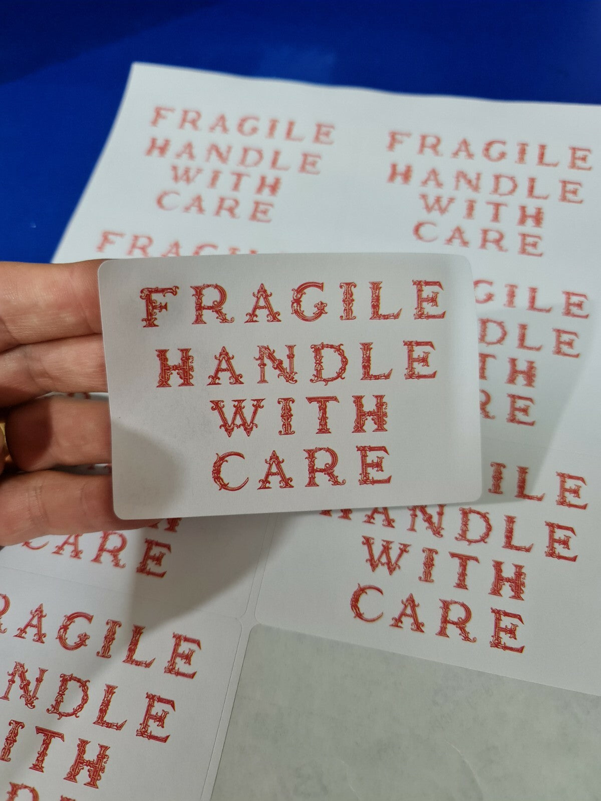 Fragile Handle With Care Antique Font Stickers Labels Various Sizes Post Parcels