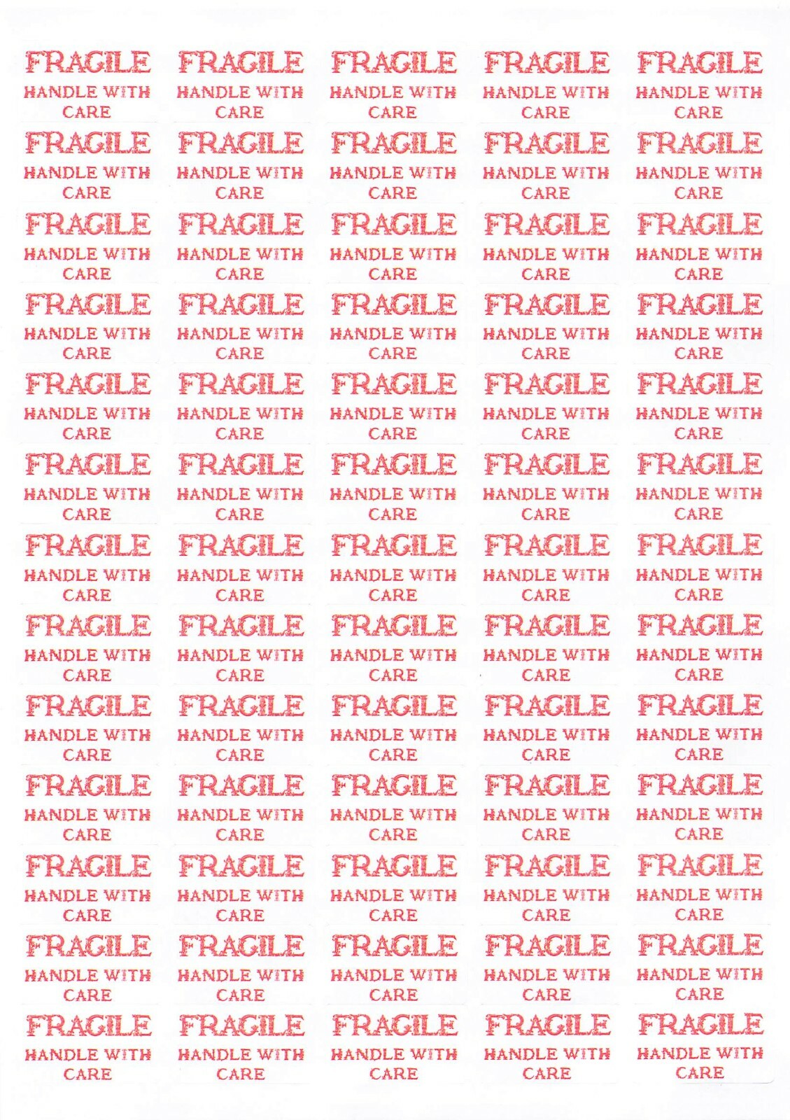 Fragile Handle With Care Antique Font Stickers Labels Various Sizes Post Parcels