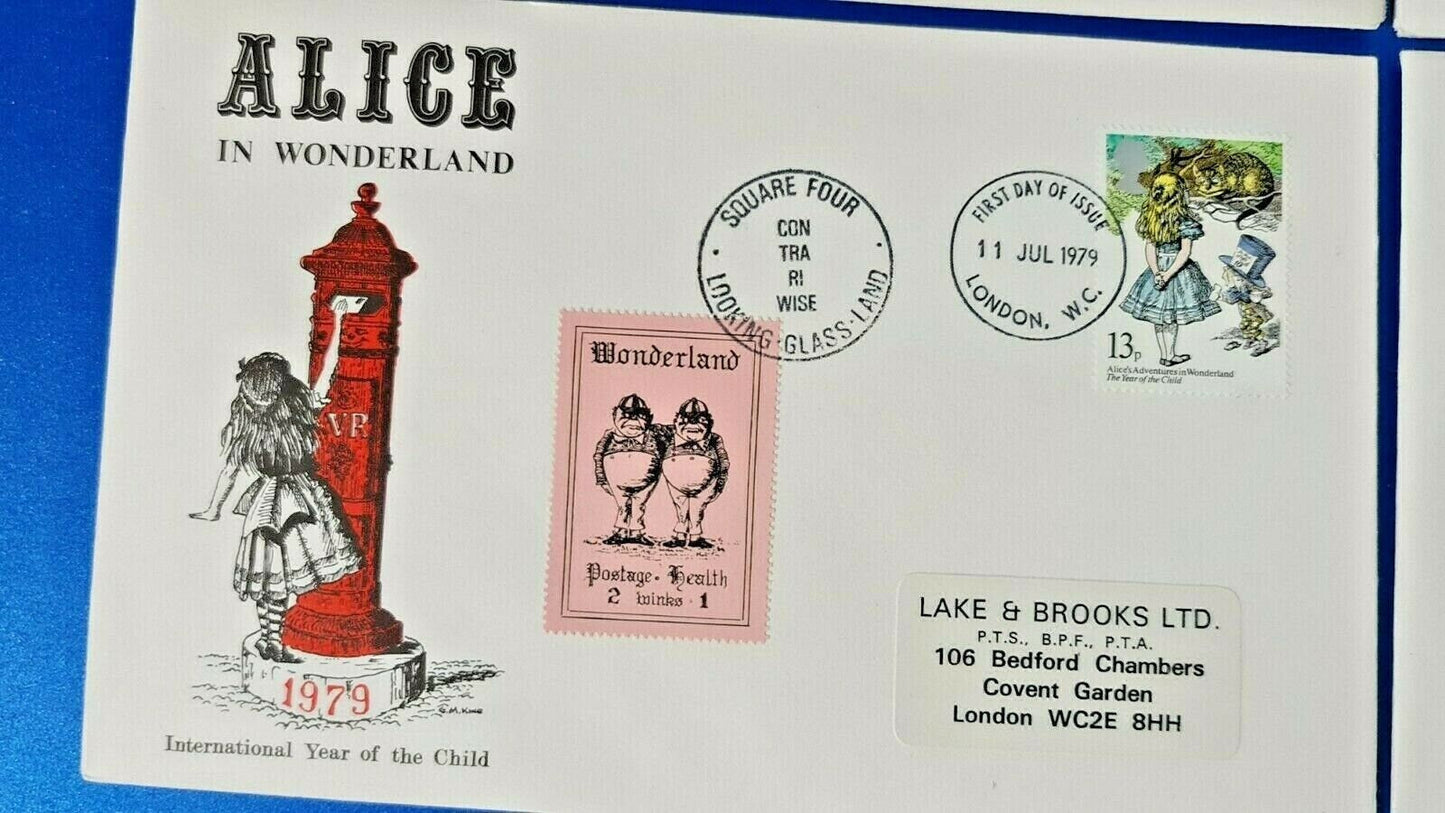 GB Set of 4 First Day Covers Alice in Wonderland 1979 International Year Child
