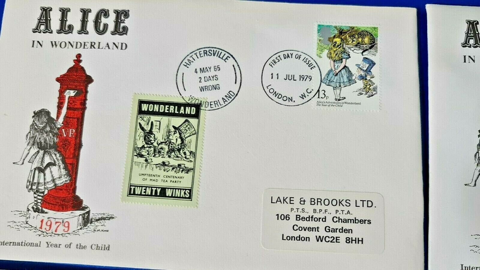 GB Set of 4 First Day Covers Alice in Wonderland 1979 International Year Child