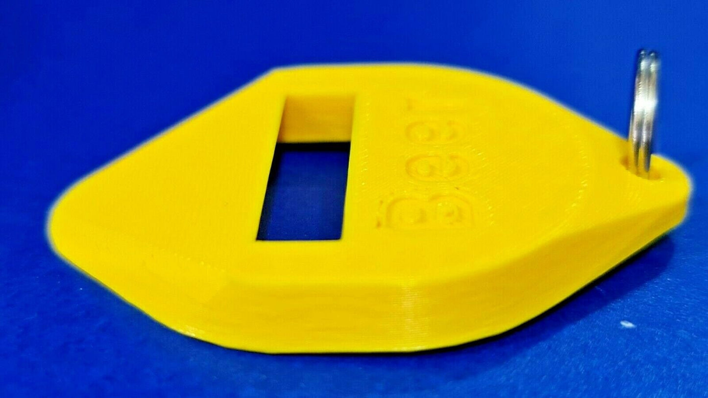 New Beer Bottle Opener Keyring Yellow PLA Plastic Biodegradable with Coin Insert
