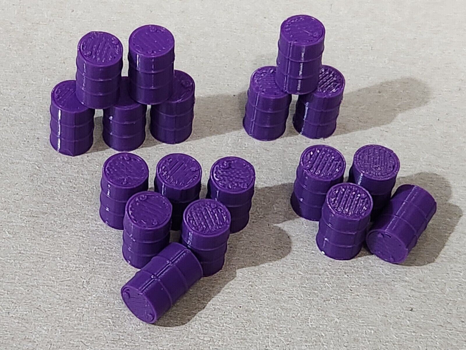 New Purple Oil Drum Barrels OO Gauge 1:76 Scale Models Train Railway 18 Pack