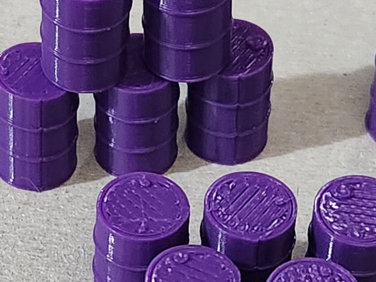 New Purple Oil Drum Barrels OO Gauge 1:76 Scale Models Train Railway 18 Pack