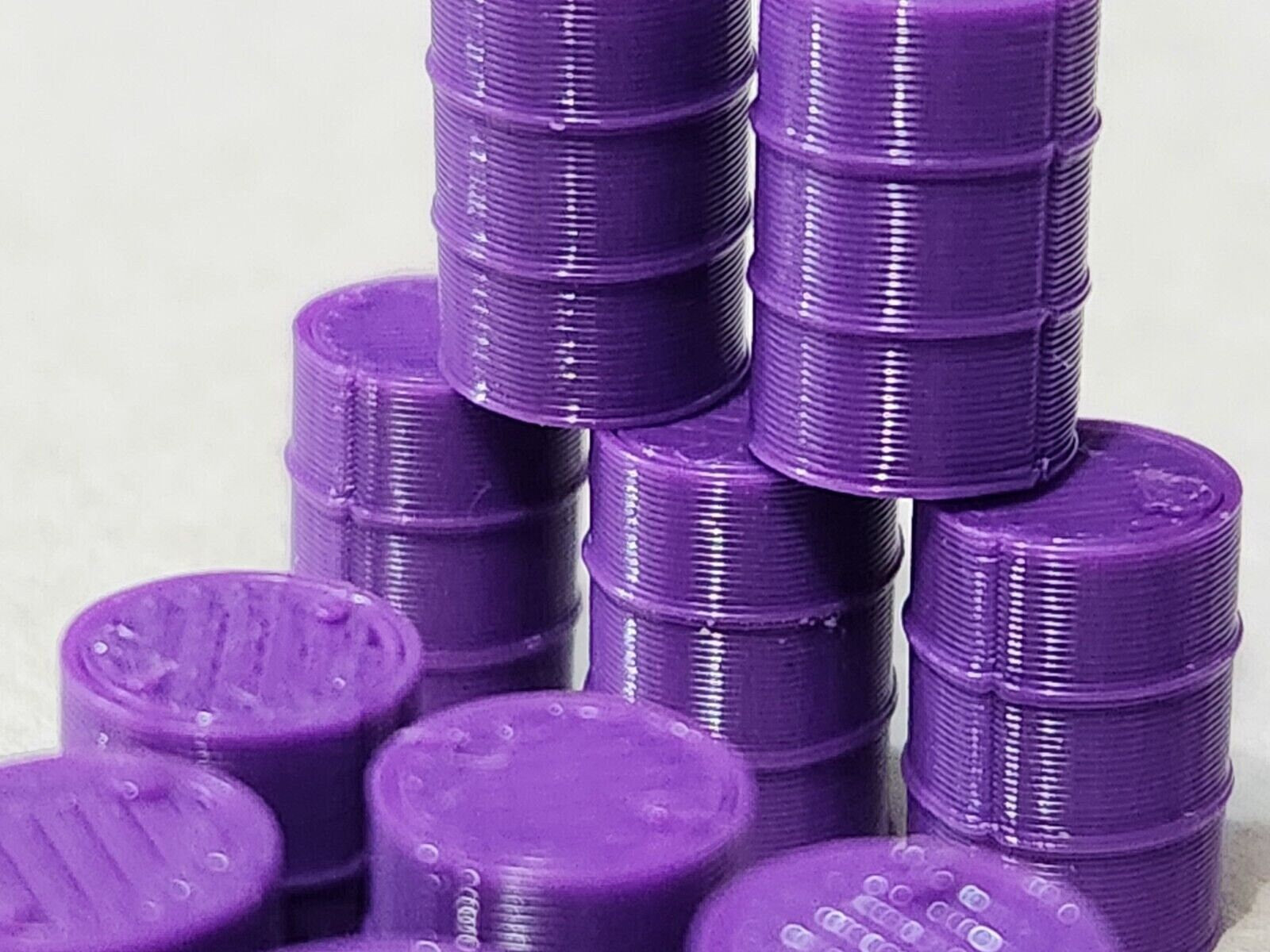New Purple Oil Drum Barrels OO Gauge 1:76 Scale Models Train Railway 18 Pack