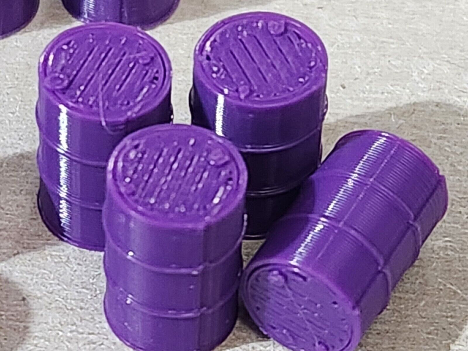 New Purple Oil Drum Barrels OO Gauge 1:76 Scale Models Train Railway 18 Pack