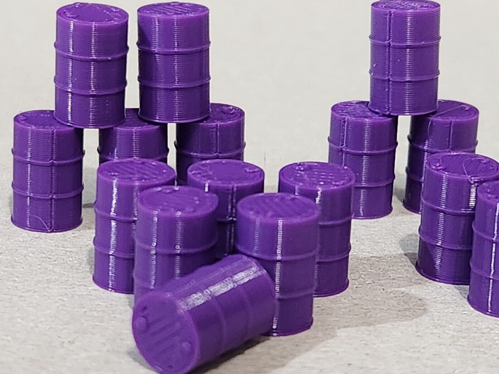 New Purple Oil Drum Barrels OO Gauge 1:76 Scale Models Train Railway 18 Pack