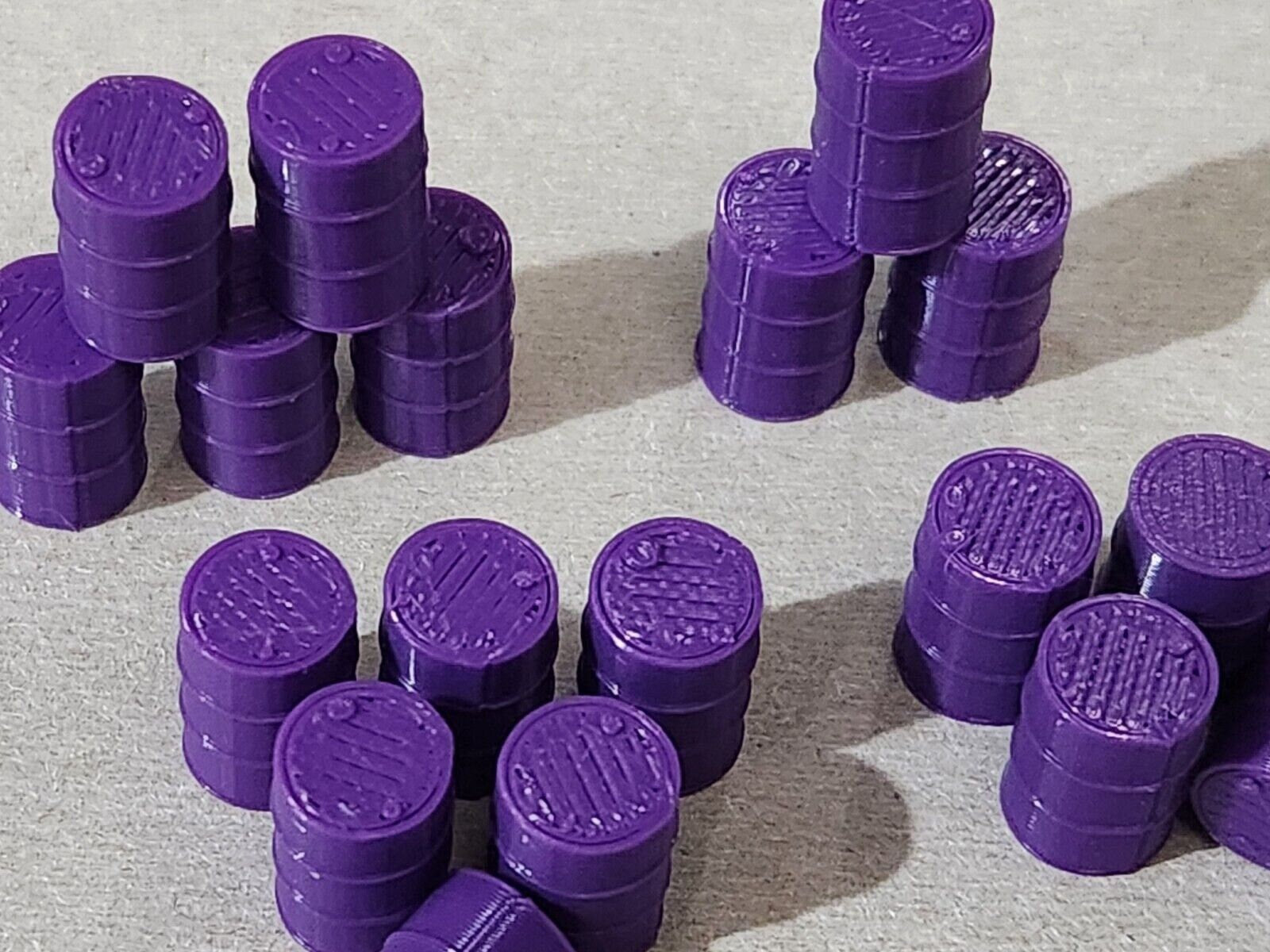 New Purple Oil Drum Barrels OO Gauge 1:76 Scale Models Train Railway 18 Pack