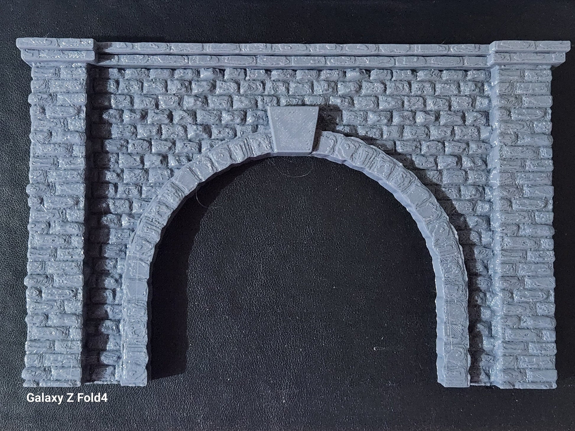 OO Gauge Single Track Stone Tunnel Portal - 3D Printed in Grey PLA