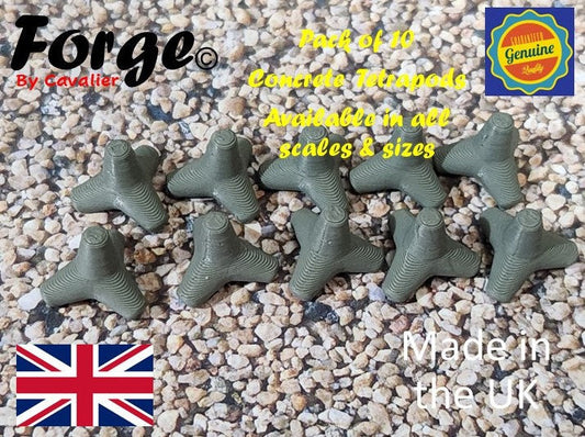 Pack of 10 Concrete Tetrapods N Gauge OO Gauge 6ft 8ft 10ft most scales sizes Naval Ship Modelling