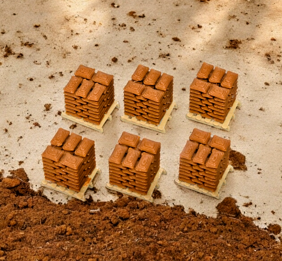 Pallets of Brown Sacks Beige pallet N Gauge 1:148 Scale Models Railway (6 Pack)