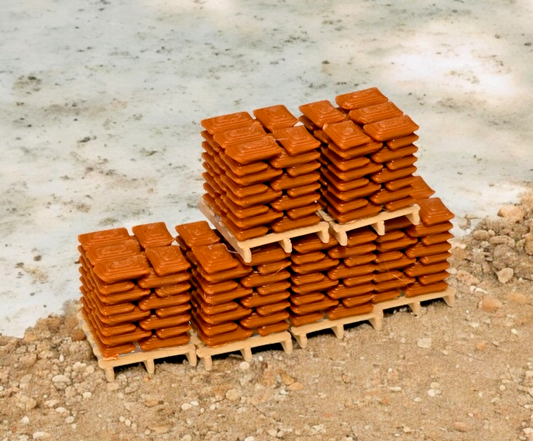 Pallets of Brown Sacks Beige pallet N Gauge 1:148 Scale Models Railway (6 Pack)
