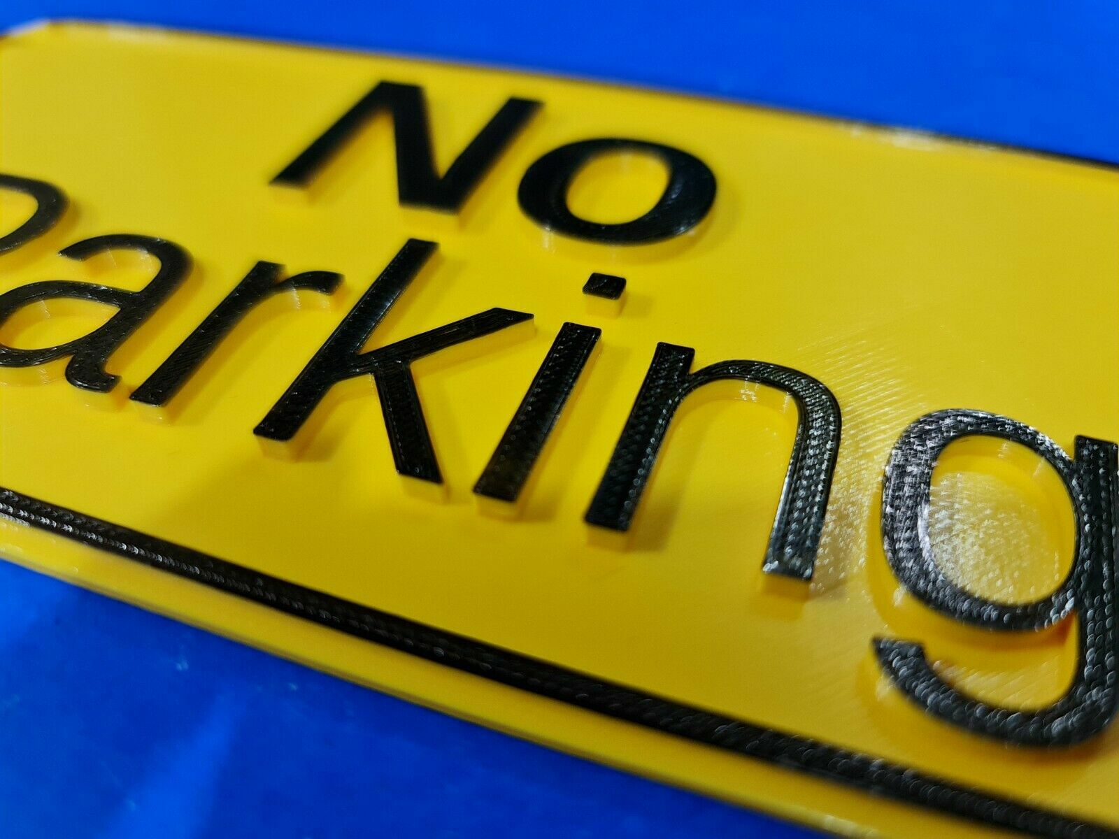 Quality Yellow & Black NO PARKING Sign with 3D Letters and border