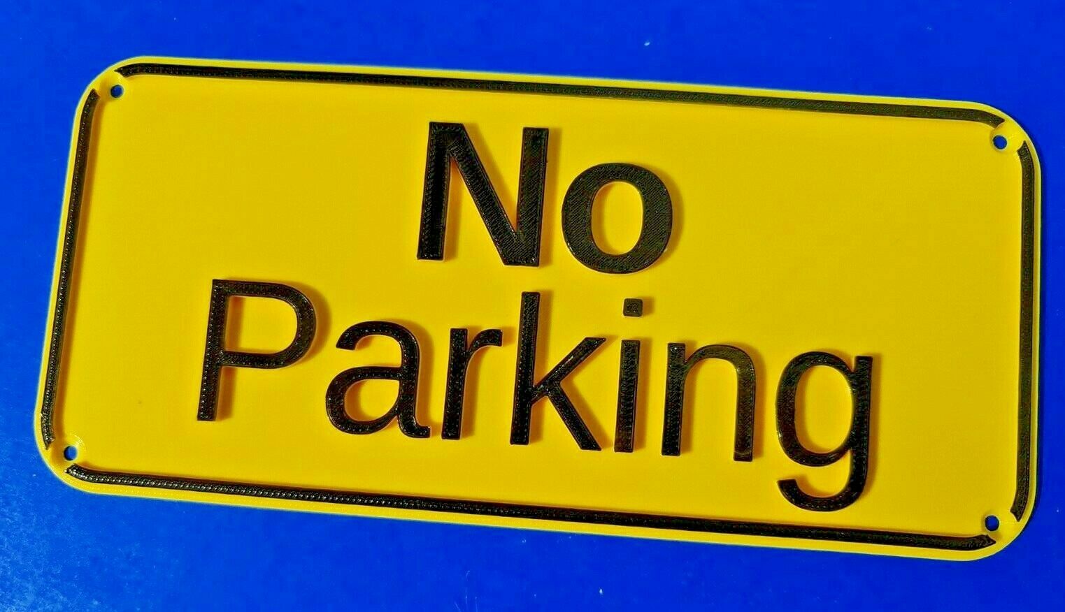 Quality Yellow & Black NO PARKING Sign with 3D Letters and border