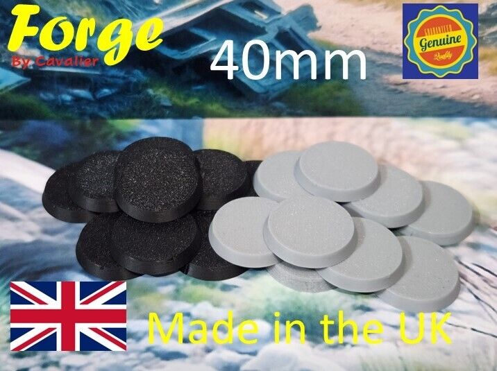 Wargaming Bases 40mm Round Durable Plastic for War Gaming Tabletop Games