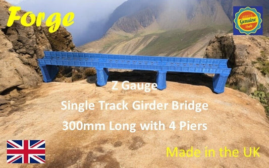 Z Gauge Single Track Iron Girder Bridge 300mm Model Railway Layout 1:220 Scale